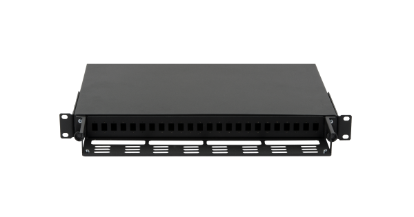 Оптический кросс NIKOMAX 19" Premium Line, 1U, до 24 SC портов или 48 LC портов, выдвижной, со съёмной полкой, черный