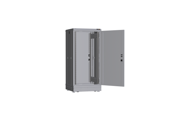 Напольный шкаф NIKOMAX серии TFR-R2 19", 24U, металлические двери, металлические стенки, Ш600хВ1280хГ600мм, в разобранном виде, серый