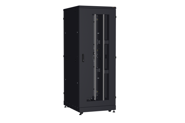 Напольный шкаф NIKOMAX серии TFA-R 19", 42U, дверь со стеклом и металлическая, металлические двухуровневые стенки, Ш800хВ2114хГ1000мм, в разобранном виде, черный