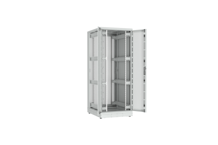 Напольный шкаф NIKOMAX серии TFR-R2 19", 42U, двустворчатые перфорированные двери, металлические стенки, Ш800хВ2010хГ1000мм, в разобранном виде, серый