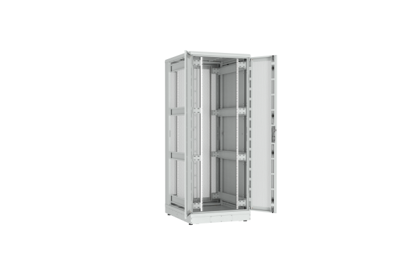 Напольный шкаф NIKOMAX серии TFR-R2 19", 42U, двустворчатые перфорированные двери, металлические стенки, Ш800хВ2010хГ1000мм, в разобранном виде, серый