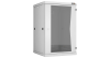 Настенный разборный шкаф NIKOMAX 19", 18U, стеклянная дверь, Ш600хВ904хГ600мм, 2 пары монтажных направляющих, серый