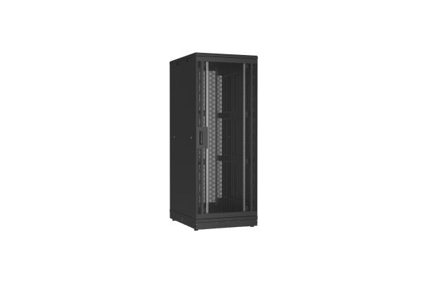 Напольный шкаф NIKOMAX серии TFR-R2 19", 42U, двери перфорированные, одностворчатая и двустворчатая, металлические стенки, Ш800хВ2010хГ1000мм, в разобранном виде, черный