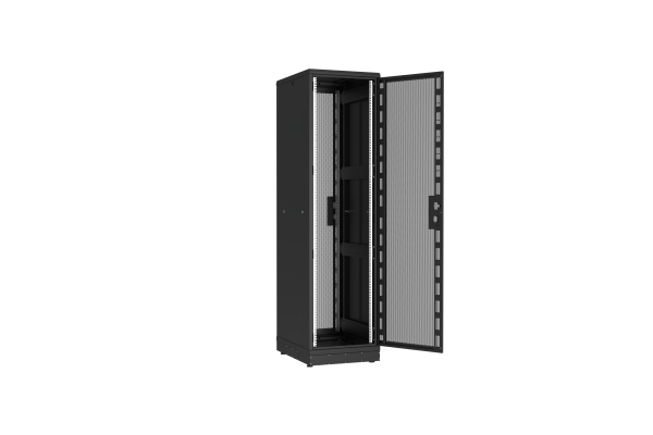Напольный шкаф NIKOMAX серии TFR-R2 19", 47U, перфорированные двери, металлические стенки, Ш600хВ2234хГ800мм, в разобранном виде, черный