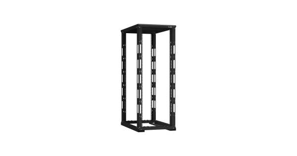 Монтажная стойка NIKOMAX двухрамная с разборной рамой 19", 33U, Ш600xВ1595xГ1000мм, с крышей, в разобранном виде, черный