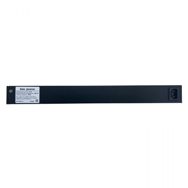 Блок розеток NTSS, 19", 1U, пластик, 1ф10A, 2.3кВт, (8) Schuko CEE 7/7, выкл. с подсв.и крыш., вх. 60320 С14