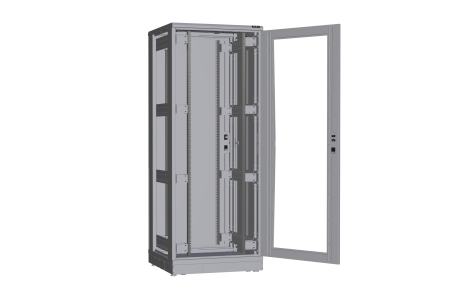 Напольный шкаф NIKOMAX серии TFR-R2 19", 42U, дверь со стеклом и металлическая, металлические стенки, Ш800хВ2010хГ800мм, в разобранном виде, серый
