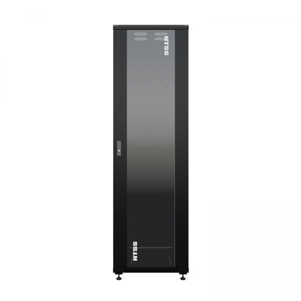 Шкаф напольный универсальный серверный NTSS R 18U 600х800мм, 4 профиля 19, двери стекло и сплошная металл, боковые стенки съемные, регулируемые опоры,