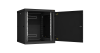 Настенный разборный шкаф NIKOMAX 19", 12U, металлическая дверь, Ш600хВ636хГ600мм, 2 пары монтажных направляющих, черный