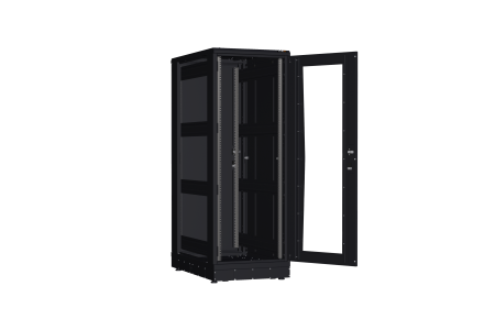 Напольный шкаф NIKOMAX серии TFR-R2 19", 33U, дверь со стеклом и металлическая, металлические стенки, Ш600хВ1702хГ1000мм, в разобранном виде, черный