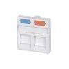 Лицевая панель NTSS PREMIUM для 2-х розеточных модулей типа Keystone 45x45 со шторкой