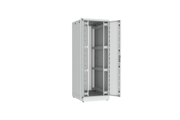 Напольный шкаф NIKOMAX серии TFR-R2 19", 47U, двустворчатые перфорированные двери, металлические стенки, Ш800хВ2232хГ1000мм, в разобранном виде, серый