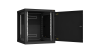 Настенный разборный шкаф NIKOMAX 19", 12U, металлическая дверь, Ш600хВ636хГ600мм, 2 пары монтажных направляющих, черный