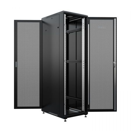 Шкаф напольный универсальный серверный NTSS R 42U 600х800мм, 4 профиля 19, двери перфорированная и перфорированная, боковые стенки съемные, регулируем