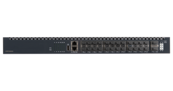 Управляемый коммутатор уровня ядра сети NIKOMAX, L3, 24*10 Гбит/с SFP+, 2*40/100 Гбит/с QSFP28, 1 RJ45 консольный порт, 1 MGMT, 2*Блока питания hot-swap AC 220В