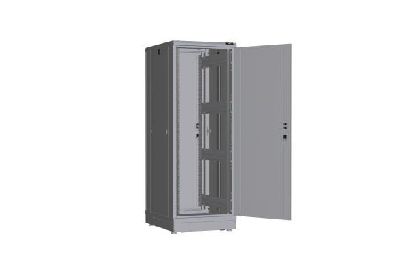 Напольный шкаф NIKOMAX серии TFR-R2 19", 33U, металлические двери, металлические стенки, Ш600хВ1702хГ800мм, в разобранном виде, серый