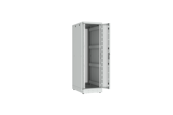 Напольный шкаф NIKOMAX серии TFR-R2 19", 42U, двустворчатые перфорированные двери, металлические стенки, Ш600хВ2010хГ1000мм, в разобранном виде, серый