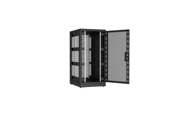 Напольный шкаф NIKOMAX серии TFR-R2 19", 33U, перфорированные двери, металлические стенки, Ш800хВ1702хГ1000мм, в разобранном виде, черный