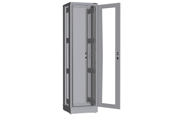 Напольный шкаф NIKOMAX серии TFR-R2 19", 47U, дверь со стеклом и металлическая, металлические стенки, Ш600хВ2232хГ600мм, в разобранном виде, черный