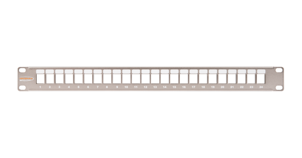 Коммутационная панель NIKOMAX 19", 1U, наборная, под 24 модуля Keystone, UTP/STP, с заземлением, с органайзером, металлик