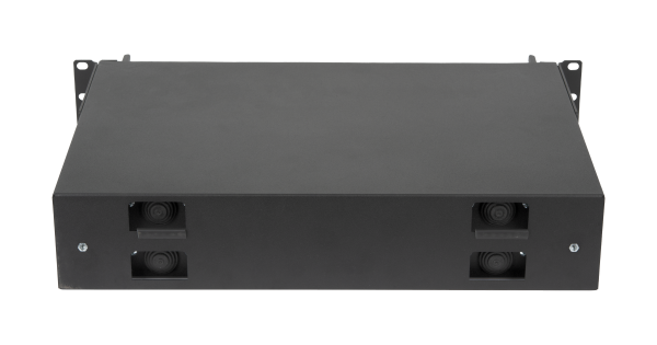 Оптический кросс NIKOMAX 19" Premium Line, 2U, до 72 SC портов или 144 LC портов, выдвижной, со съёмной полкой, черный