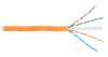 Кабель NETLAN U/UTP 4 пары, Кат.6 (Класс E), 250МГц, одножильный, BC (чистая медь), полимерный материал, LSZH, оранжевый, 305м - гарантия 1 год