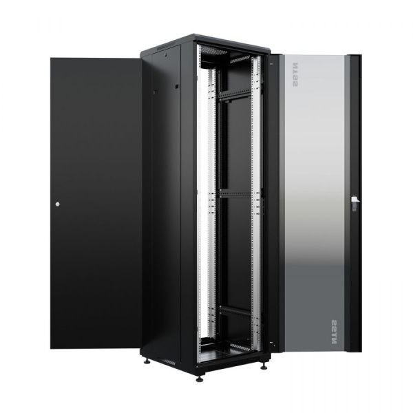 Шкаф напольный универсальный серверный NTSS R 32U 600х600мм, 4 профиля 19, двери стекло и сплошная металл, боковые стенки съемные, регулируемые опоры,