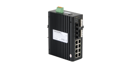 Управляемый промышленный L2+ коммутатор NIKOMAX, 8*10/100/1000Мбит/с PoE (af/at/BT) из которых 2 порта PoE BT, 4*1/2.5/10Гбит/с, 2 Канала Bypass (8*LC), Крепление на DIN-рейку, 2*ввода питания, питание 44-57В (блок питания 240Вт поставляется отдельно), -4