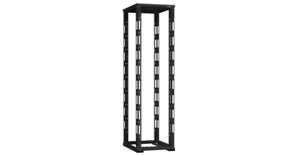 Монтажная стойка NIKOMAX двухрамная с разборной рамой 19", 47U, Ш600xВ2217xГ800мм, с крышей, в разобранном виде, черный