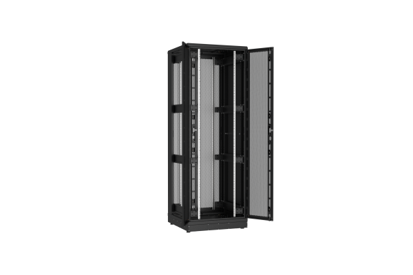 Напольный шкаф NIKOMAX серии TFR-R2 19", 47U, двустворчатые перфорированные двери, металлические стенки, Ш800хВ2232хГ800мм, в разобранном виде, черный