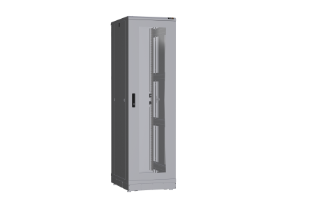 Напольный шкаф NIKOMAX серии TFR-R2 19", 42U, дверь со стеклом и металлическая, металлические стенки, Ш600хВ2012хГ800мм, в разобранном виде, серый