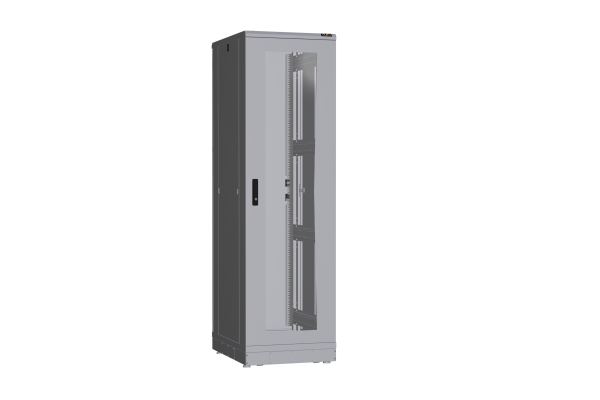 Напольный шкаф NIKOMAX серии TFR-R2 19", 42U, дверь со стеклом и металлическая, металлические стенки, Ш600хВ2012хГ800мм, в разобранном виде, серый