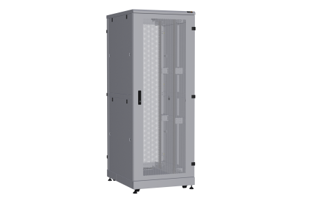 Напольный шкаф NIKOMAX серии TFA-R 19", 42U, двери перфорированные, одностворчатая и двустворчатая, металлические двухуровневые стенки, Ш800хВ2114хГ1000мм, в разобранном виде, серый