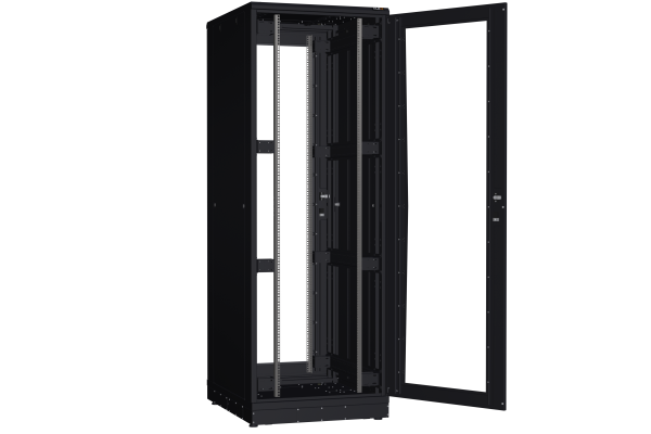 Напольный шкаф NIKOMAX серии TFR-R2 19", 47U, двери со стеклом, металлические стенки, Ш800хВ2232хГ1000мм, в разобранном виде, черный
