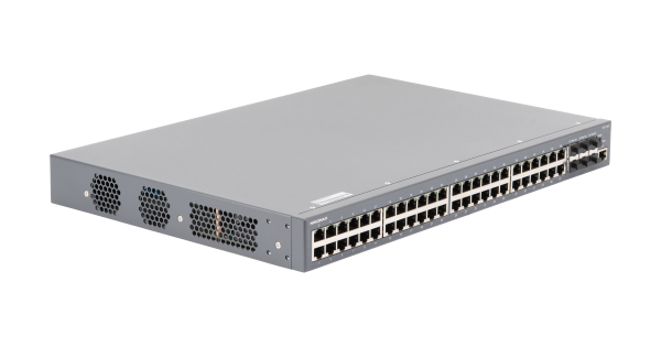 Управляемый коммутаторL3 Stack POE NIKOMAX 48 BASE-TX 10/100/1000Mb/s POE, 6 1/10G SFP+, 1 Console RJ45, 1U 19" бюджет PoE 370W, 220VAC 450W