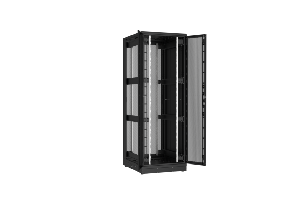 Напольный шкаф NIKOMAX серии TFR-R2 19", 47U, двустворчатые перфорированные двери, металлические стенки, Ш800хВ2232хГ1000мм, в разобранном виде, черный