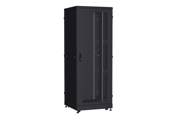 Напольный шкаф NIKOMAX серии TFA-R 19", 42U, перфорированная дверь и металлическая, металлические стенки, Ш800хВ2114хГ800мм, в разобранном виде, черный