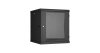 Настенный разборный шкаф NIKOMAX 19", 12U, стеклянная дверь, Ш600хВ636хГ600мм, 2 пары монтажных направляющих, черный