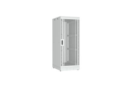 Напольный шкаф NIKOMAX серии TFR-R2 19", 42U, двери перфорированные, одностворчатая и двустворчатая, металлические стенки, Ш800хВ2010хГ1000мм, в разобранном виде, серый