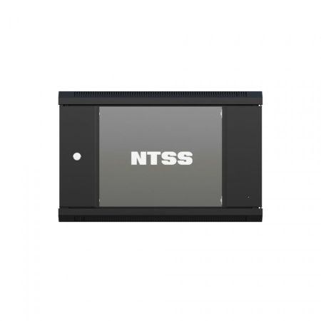 Шкаф настенный телекоммуникационный NTSS W 9U 600х450х500мм, 2 профиля 19, дверь стеклянная, боковые стенки съемные, задняя стенка, разобранный, черны