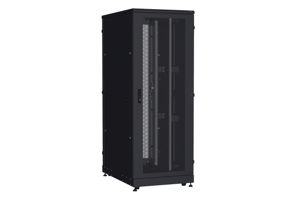 Напольный шкаф NIKOMAX серии TFA-R 19", 42U, перфорированные двери, металлические двухуровневые стенки, Ш800хВ2114хГ1200мм, в разобранном виде, черный