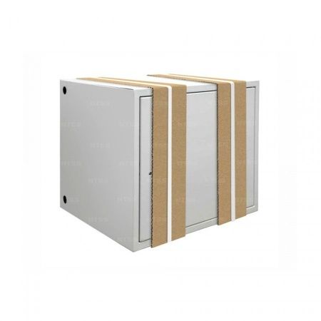 Шкаф настенный антивандальный распашной NTSS WAR 8U 600×400мм, 2 профиля 19, сварной, серый RAL 7035