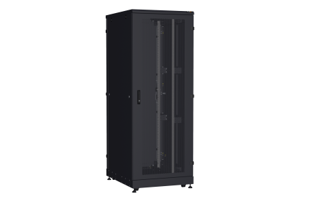 Напольный шкаф NIKOMAX серии TFA-R 19", 42U, перфорированная дверь и металлическая, металлические стенки, Ш800хВ2114хГ1000мм, в разобранном виде, черный