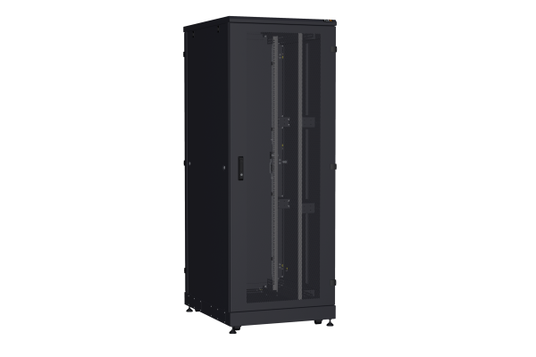 Напольный шкаф NIKOMAX серии TFA-R 19", 42U, перфорированная дверь и металлическая, металлические стенки, Ш800хВ2114хГ1000мм, в разобранном виде, черный