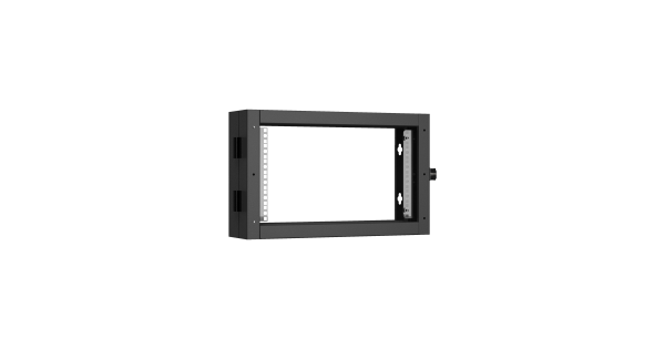 Пристенная поворотная секция NIKOMAX 19", 6U, Ш600хВ370хГ156мм, 1 пары L-образных монтажных направляющих, черный RAL 9005.