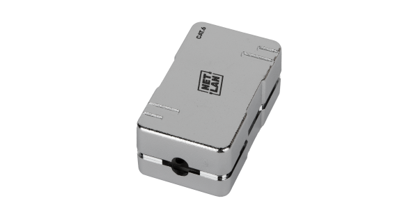 Кабельный соединитель NETLAN IDC-IDC, Кат.6 (Класс E), 250МГц, 110/KRONE, T568A/B, экранированный, металлик, уп-ка 10шт.