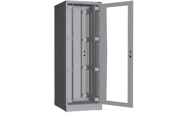 Напольный шкаф NIKOMAX серии TFR-R2 19", 47U, дверь со стеклом и металлическая, металлические стенки, Ш800хВ2232хГ1000мм, в разобранном виде, серый