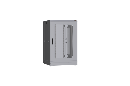 Напольный шкаф NIKOMAX серии TFR-R2 19", 24U, дверь со стеклом и металлическая, металлические стенки, Ш800хВ1280хГ800мм, в разобранном виде, серый