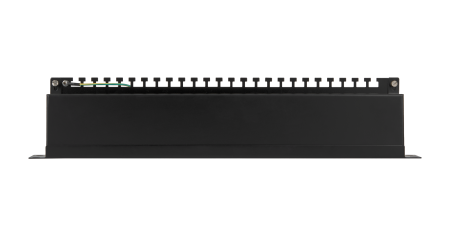 Коммутационная панель NETLAN 19", 1U, 24 порта, Кат.6 (Класс E), 250МГц, RJ45/8P8C, 110/KRONE, T568A/B, экранированная, черная