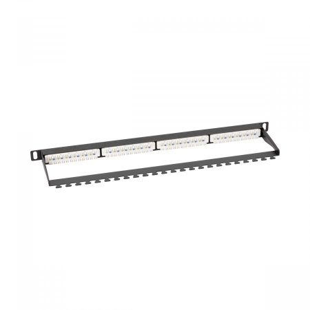 Патч-панель NTSS PREMIUM 0.5U 24 порта RJ45 UTP cat.5е, Dual IDC с задним кабельным органайзером